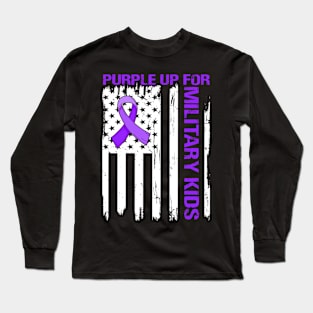 Purple up for Military Kids-Month of the Military Child Long Sleeve T-Shirt